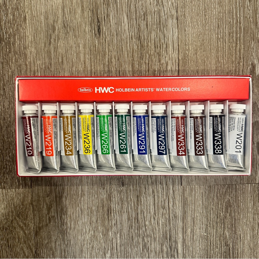 42 Holbein HWC Holbein Watercolor Paints with Paintbrushes + Watercolor Pads - Picture 5 of 12